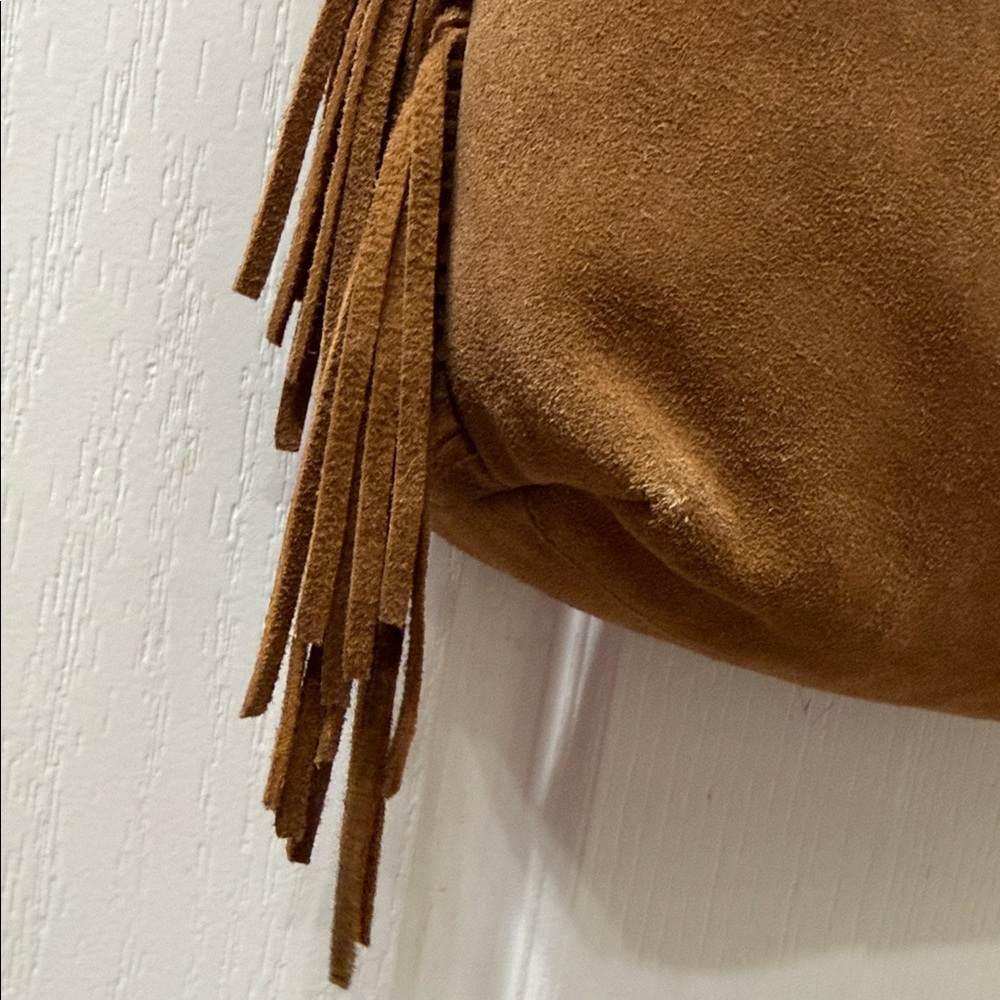 Haute Hippie Tan Suede Hobo Bag with Fringe - Picture 8 of 9